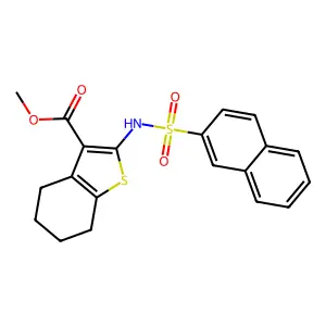 methyl 2-(naphthalen-2-ylsulfonylamino)-4,5,6,7-tetrahydro-1-benzothiophene-3-carboxylate structure