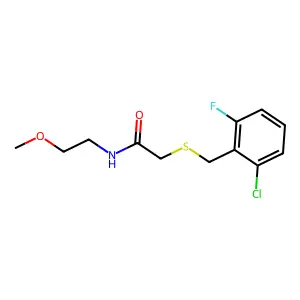 2-[(2-chloro-6-fluorophenyl)methylsulfanyl]-N-(2-methoxyethyl)acetamide structure