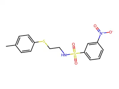 N-[2-(4-methylphenyl)sulfanylethyl]-3-nitrobenzenesulfonamide structure