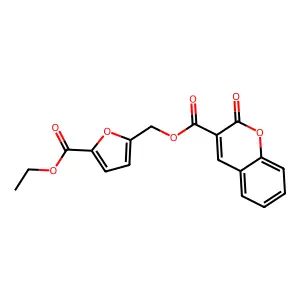 [5-(ethoxycarbonyl)-2-furyl]methyl 2-oxo-2H-chromene-3-carboxylate structure
