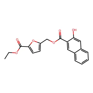 Ethyl 5-{[(3-hydroxy-2-naphthoyl)oxy]methyl}-2-furoate structure