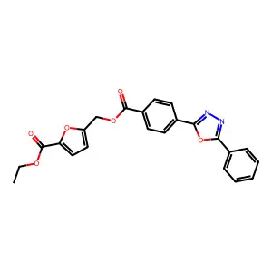 Ethyl 5-({[4-(5-phenyl-1,3,4-oxadiazol-2-yl)benzoyl]oxy}methyl)-2-furoate structure