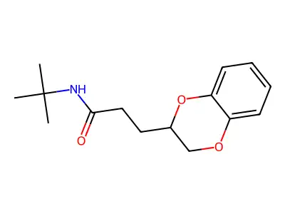 N-tert-butyl-3-(2,3-dihydro-1,4-benzodioxin-3-yl)propanamide structure