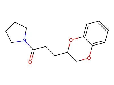 3-(2,3-Dihydro-1,4-benzodioxin-2-yl)-1-(pyrrolidin-1-yl)propan-1-one structure