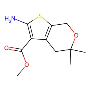 methyl 2-amino-5,5-dimethyl-4,7-dihydro-5H-thieno[2,3-c]pyran-3-carboxylate structure