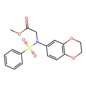 methyl N-(2,3-dihydro-1,4-benzodioxin-6-yl)-N-(phenylsulfonyl)glycinate structure