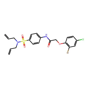 2-(2-bromo-4-chlorophenoxy)-N-{4-[(diallylamino)sulfonyl]phenyl}acetamide structure