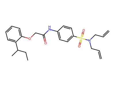 2-(2-sec-butylphenoxy)-N-{4-[(diallylamino)sulfonyl]phenyl}acetamide structure