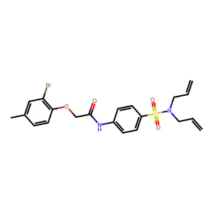 2-(2-bromo-4-methylphenoxy)-N-{4-[(diallylamino)sulfonyl]phenyl}acetamide structure