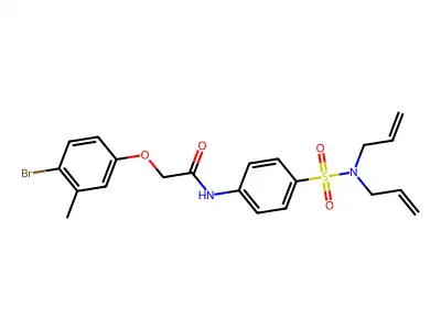 2-(4-bromo-3-methylphenoxy)-N-{4-[(diallylamino)sulfonyl]phenyl}acetamide structure
