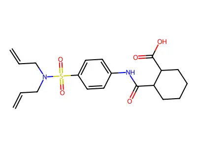 2-({4-[(Diallylamino)sulfonyl]anilino}carbonyl)cyclohexanecarboxylic acid structure