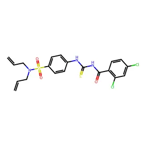 N-[[4-[bis(prop-2-enyl)sulfamoyl]phenyl]carbamothioyl]-2,4-dichlorobenzamide structure