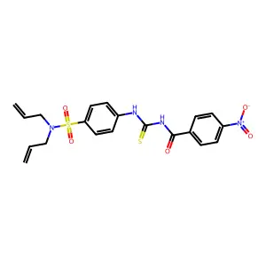 N-[[4-[bis(prop-2-enyl)sulfamoyl]phenyl]carbamothioyl]-4-nitrobenzamide structure