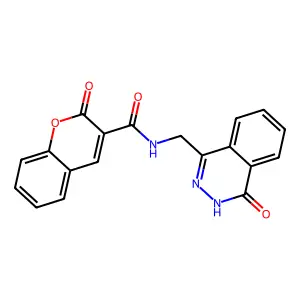 2-oxo-N-((4-oxo-3,4-dihydrophthalazin-1-yl)methyl)-2H-chromene-3-carboxamide structure