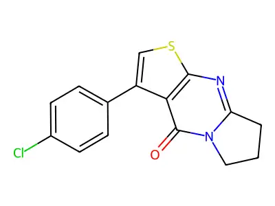 3-(4-chlorophenyl)-7,8-dihydropyrrolo[1,2-a]thieno[2,3-d]pyrimidin-4(6H)-one structure