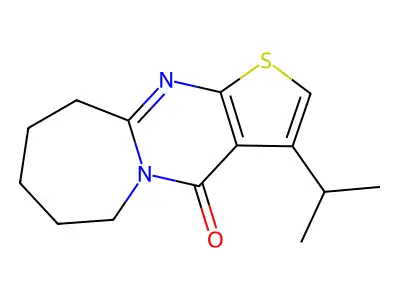 3-isopropyl-7,8,9,10-tetrahydrothieno[2',3':4,5]pyrimido[1,2-a]azepin-4(6H)-one structure