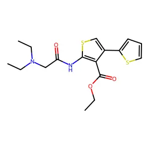 Ethyl 2-[[2-(diethylamino)acetyl]amino]-4-thiophen-2-ylthiophene-3-carboxylate structure