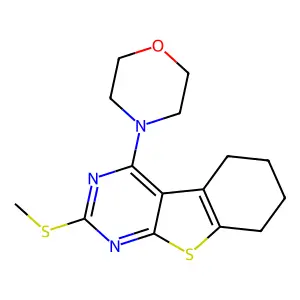 4-(2-methylsulfanyl-5,6,7,8-tetrahydro-[1]benzothiolo[2,3-d]pyrimidin-4-yl)morpholine structure