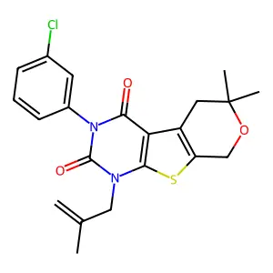 3-(3-CHLOROPHENYL)-6,6-DIMETHYL-1-(2-METHYLALLYL)-1,5,6,8-TETRAHYDRO-2H-PYRANO[4',3':4,5]THIENO[2,3-D]PYRIMIDINE-2,4(3H)-DIONE structure