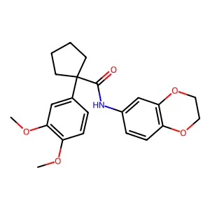 N-(2,3-dihydro-1,4-benzodioxin-6-yl)-1-(3,4-dimethoxyphenyl)cyclopentane-1-carboxamide structure