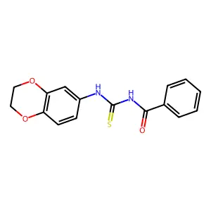 N-benzoyl-N'-(2,3-dihydro-1,4-benzodioxin-6-yl)thiourea structure