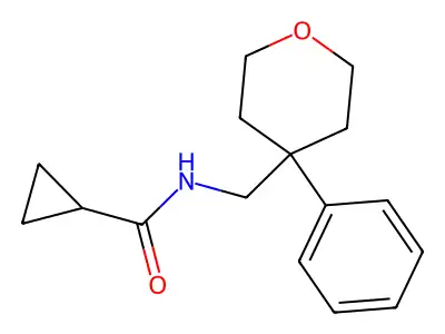N-[(4-phenyloxan-4-yl)methyl]cyclopropanecarboxamide structure