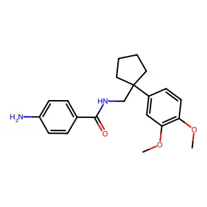 4-amino-N-[[1-(3,4-dimethoxyphenyl)cyclopentyl]methyl]benzamide structure