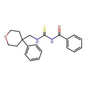 N-[(4-phenyloxan-4-yl)methylcarbamothioyl]benzamide structure