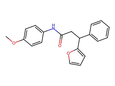 3-(furan-2-yl)-N-(4-methoxyphenyl)-3-phenylpropanamide structure