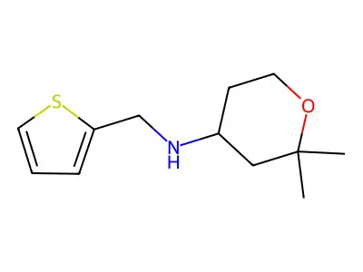 2,2-dimethyl-N-(thiophen-2-ylmethyl)oxan-4-amine structure