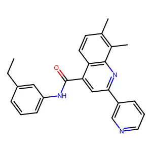 N-(3-ethylphenyl)-7,8-dimethyl-2-pyridin-3-ylquinoline-4-carboxamide structure
