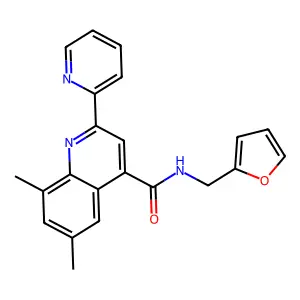 N-(2-furylmethyl)-6,8-dimethyl-2-(2-pyridinyl)-4-quinolinecarboxamide structure