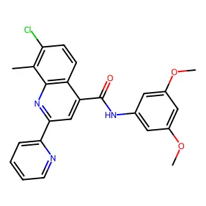 7-chloro-N-(3,5-dimethoxyphenyl)-8-methyl-2-pyridin-2-ylquinoline-4-carboxamide structure