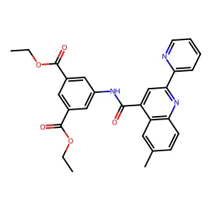 diethyl 5-(6-methyl-2-(pyridin-2-yl)quinoline-4-carboxamido)isophthalate structure
