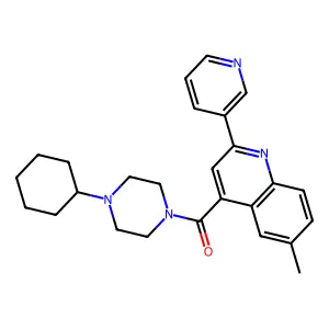 (4-Cyclohexylpiperazin-1-yl)-(6-methyl-2-pyridin-3-ylquinolin-4-yl)methanone structure