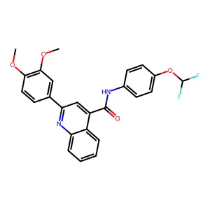 N-[4-(difluoromethoxy)phenyl]-2-(3,4-dimethoxyphenyl)quinoline-4-carboxamide structure