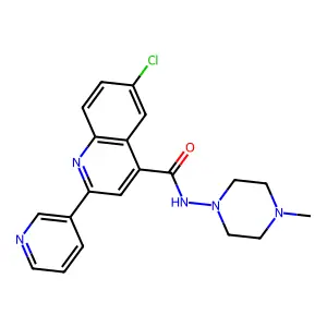 6-chloro-N-(4-methylpiperazin-1-yl)-2-pyridin-3-ylquinoline-4-carboxamide structure