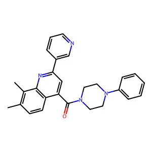 (7,8-Dimethyl-2-pyridin-3-ylquinolin-4-yl)-(4-phenylpiperazin-1-yl)methanone structure