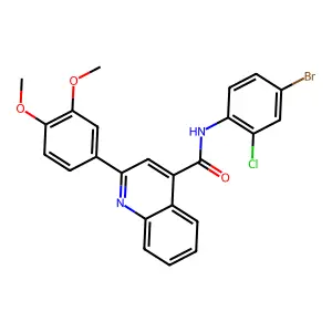 N-(4-bromo-2-chlorophenyl)-2-(3,4-dimethoxyphenyl)quinoline-4-carboxamide structure