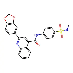 2-(1,3-benzodioxol-5-yl)-N-[4-(methylsulfamoyl)phenyl]quinoline-4-carboxamide structure