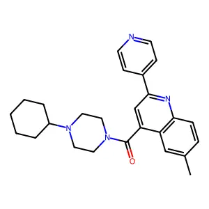 (4-Cyclohexylpiperazin-1-yl)-(6-methyl-2-pyridin-4-ylquinolin-4-yl)methanone structure