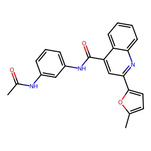 N-(3-acetamidophenyl)-2-(5-methylfuran-2-yl)quinoline-4-carboxamide structure