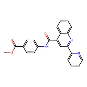 4-[[Oxo-[2-(2-pyridinyl)-4-quinolinyl]methyl]amino]benzoic acid methyl ester structure