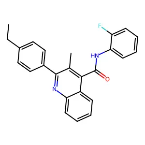 2-(4-ethylphenyl)-N-(2-fluorophenyl)-3-methylquinoline-4-carboxamide structure