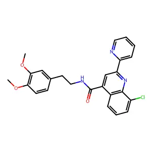 8-chloro-N-[2-(3,4-dimethoxyphenyl)ethyl]-2-(2-pyridinyl)-4-quinolinecarboxamide structure