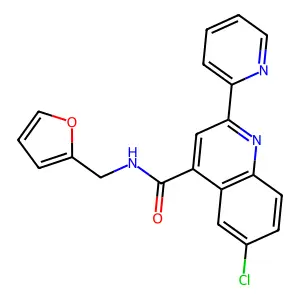 6-chloro-N-(furan-2-ylmethyl)-2-pyridin-2-ylquinoline-4-carboxamide structure