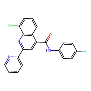8-chloro-N-(4-fluorophenyl)-2-(2-pyridinyl)-4-quinolinecarboxamide structure