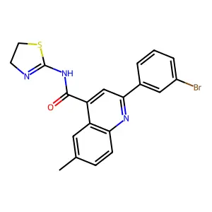 2-(3-bromophenyl)-N-(4,5-dihydro-1,3-thiazol-2-yl)-6-methylquinoline-4-carboxamide structure