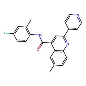 N-(4-fluoro-2-methylphenyl)-6-methyl-2-pyridin-4-ylquinoline-4-carboxamide structure