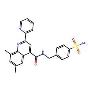 6,8-dimethyl-2-pyridin-2-yl-N-[(4-sulfamoylphenyl)methyl]quinoline-4-carboxamide structure